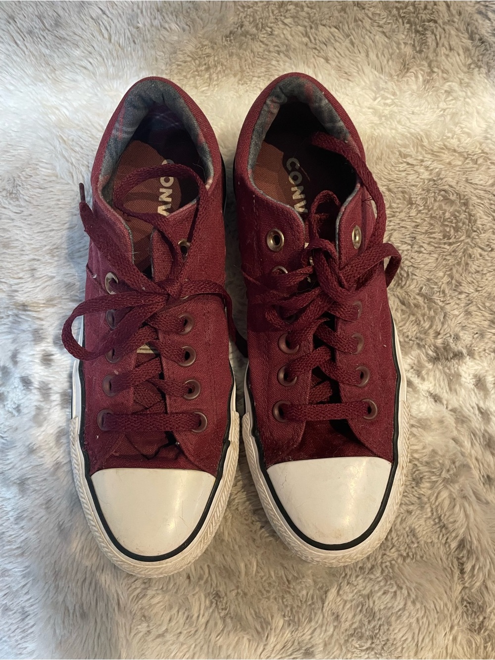 Converse Maroon Low-Top Canvas Sneakers